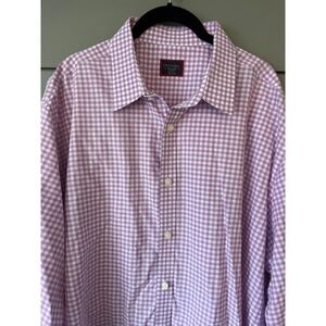 UNTUCKit Meursault Purple Gingham Relaxed Fit Cotton Button Down Shirt XXL